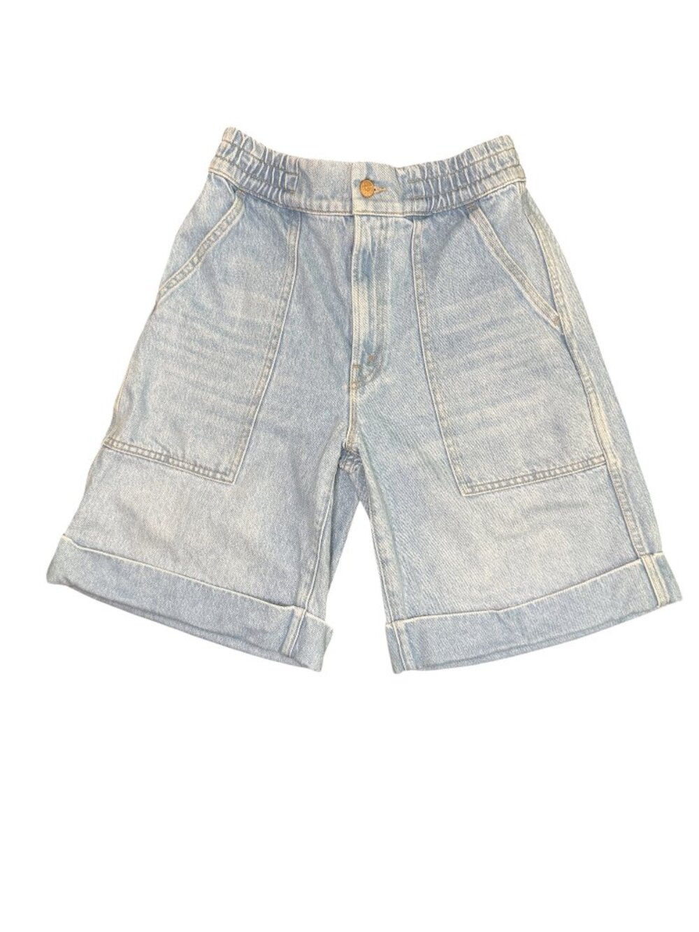 MOTHER The Tasty Utility Cuff Short- Sweet and Sour- 26- Light Wash- MSRP $258